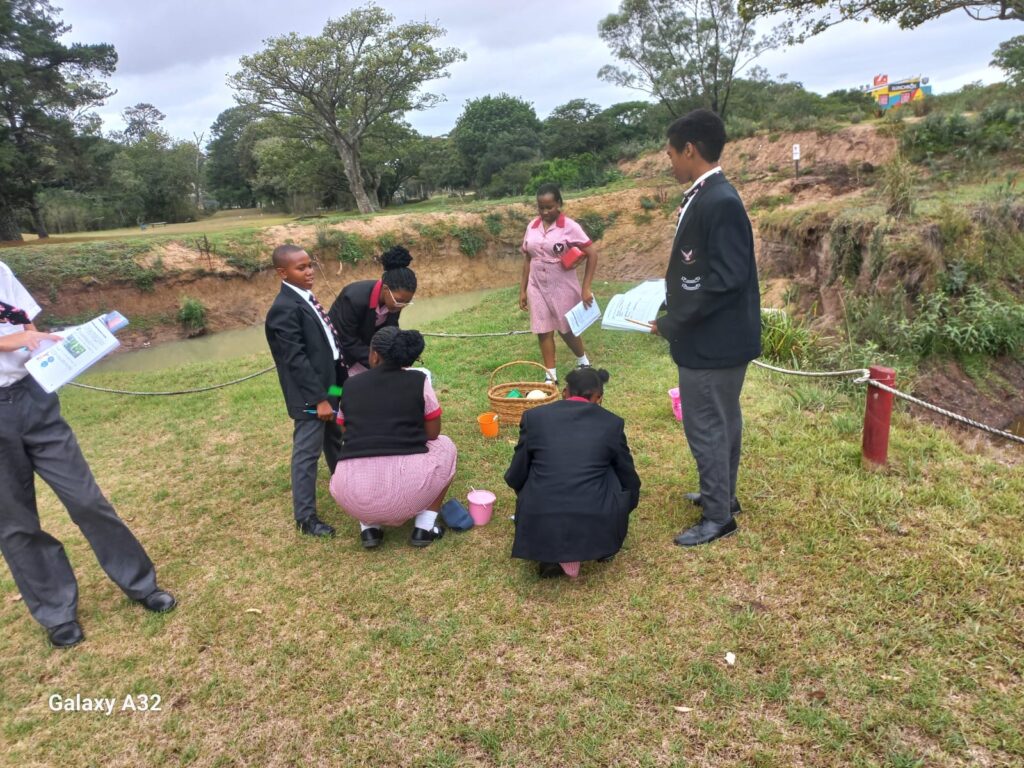 The Grade 8s in action investigating our water ecosystem.