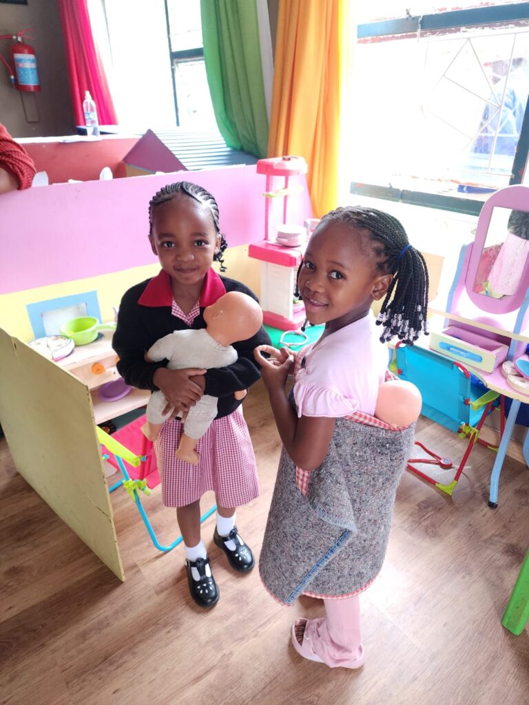 Avu Sofete and Lihle Lamani enjoying playtime.