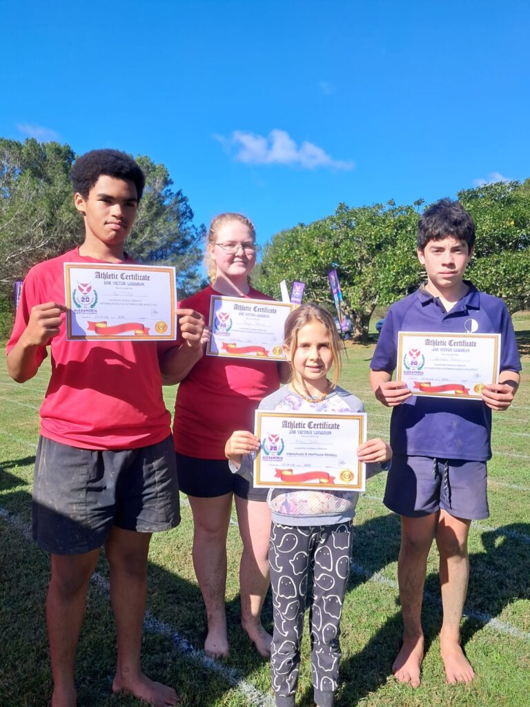 Our top achievers of the day: Benjamin Tulle, Kayla Bothma, Fallon Smith and Benjaco De Klerk.