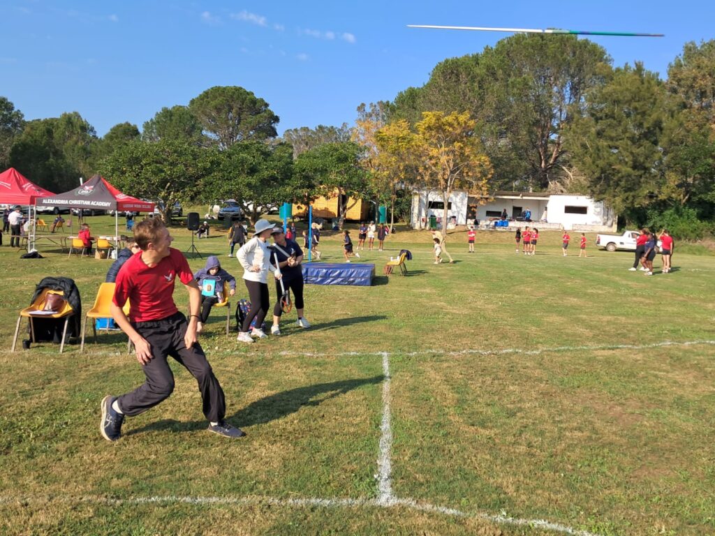 Samuel Brandt launches the javelin.