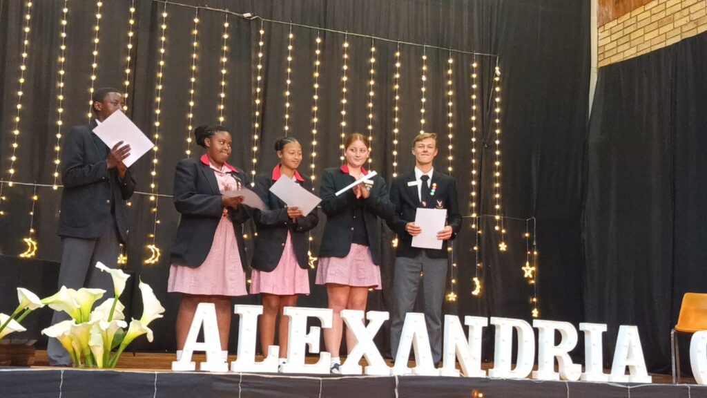 Meet the Alexandria Christian Academy student monitors for 2027: Sonwabiso Soul, Enzokuhle Maqwili, Enlin Wentzel, Madri Adams and Samuel Brand.