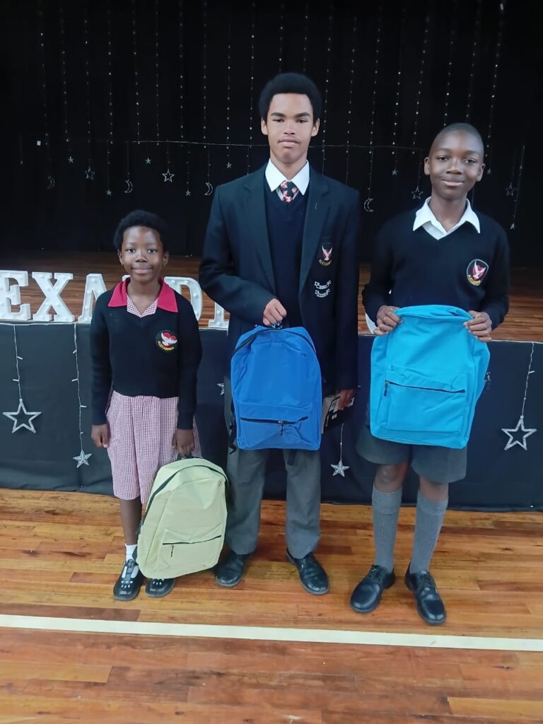 This week’s Bible Trivia winners, Tulani Ncanywa, Benjamin Trollip and Phathutshedzo Netshiombo, proudly celebrate their achievement.